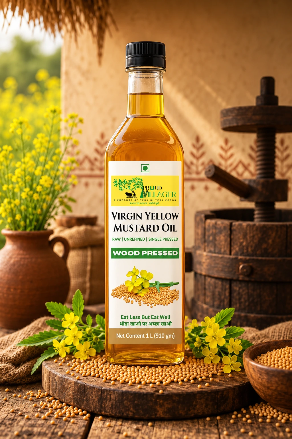 Extra Virgin Wood Pressed Yellow Mustard Oil Extra Virgin Wood Pressed Yellow Mustard Oil