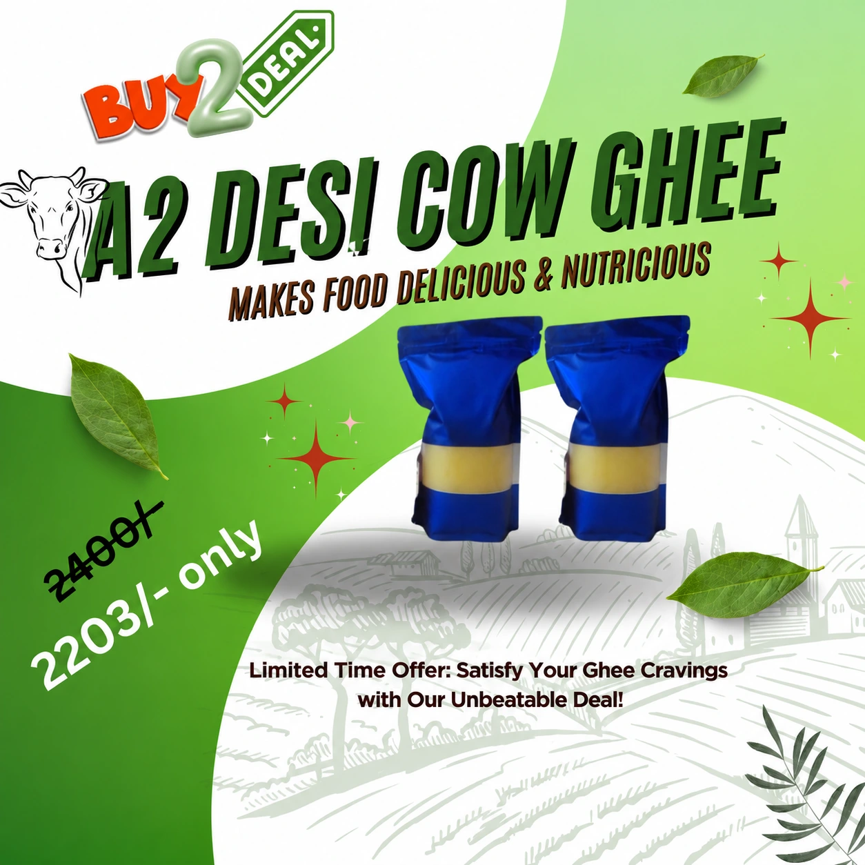 EXP3 – A2 Desi Cow Ghee – 2 Litre EXP3 – A2 Desi Cow Ghee – 2 Litre
