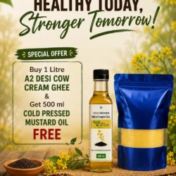 EXP0 – A2 Desi Cow Cream Ghee – 1 Litre -500gm Organic Mustard Oil FREE