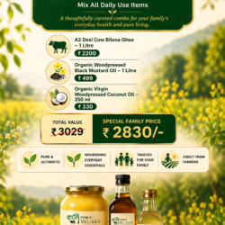 Family Saver Offer – Desi Cow Bilona Ghee + Mustard Oil + Coconut Oil