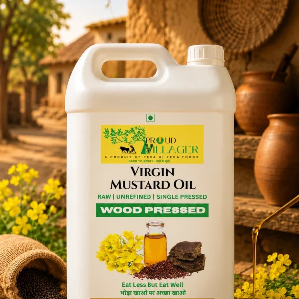 Proud Villager’s Extra Virgin Wood-pressed Black Mustard Oil – 5 Litre Gallon
