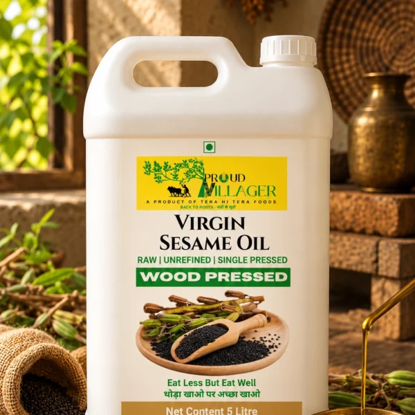 Proud Villager’s Extra Virgin Wood-pressed Black Sesame Oil – 5 Litre Gallon