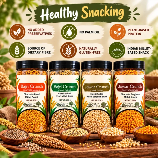 Jowar & Bajri Crunch Millet Snacks 250 g x Pack Of 4