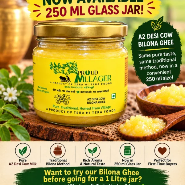 Proud Villager A2 Desi Cow Bilona Ghee – Trial Jar (250 ml)