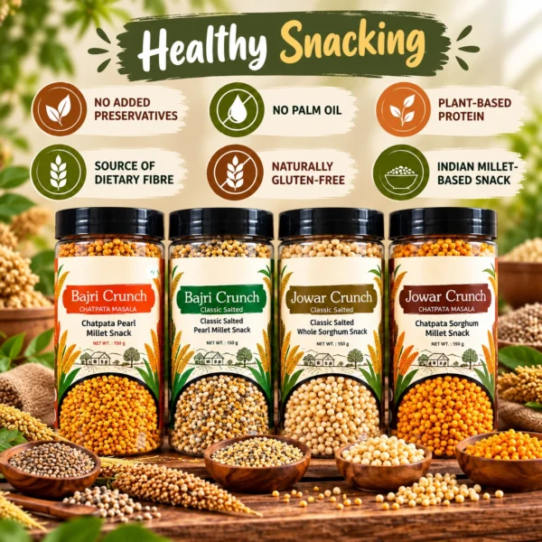 Jowar & Bajri Crunch Millet Snacks 150 g x Pack Of 4